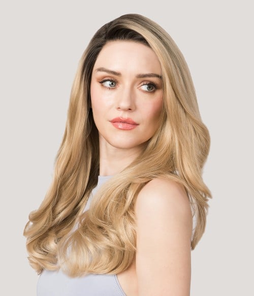 Clearance | 5.5"X5.5" Claire Mono Top Remy Human Hair Topper| Y-22 Powdered Peach | Final Sale