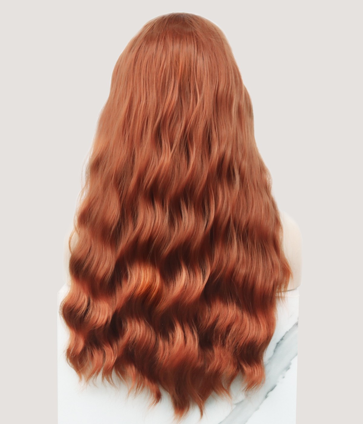 22” COPPER sold RED ORANGE CURLY WAVY LACE FRONT WIG *NEW*