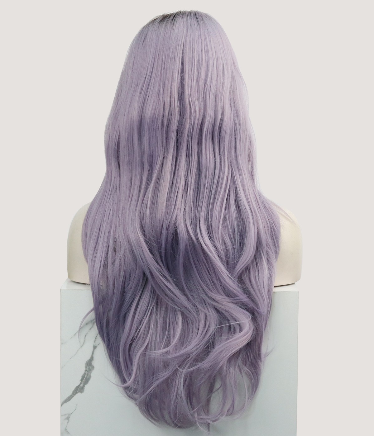 Misty Dawn | Pale Lilac Long Natural Wave Synthetic T-part  display picture 1