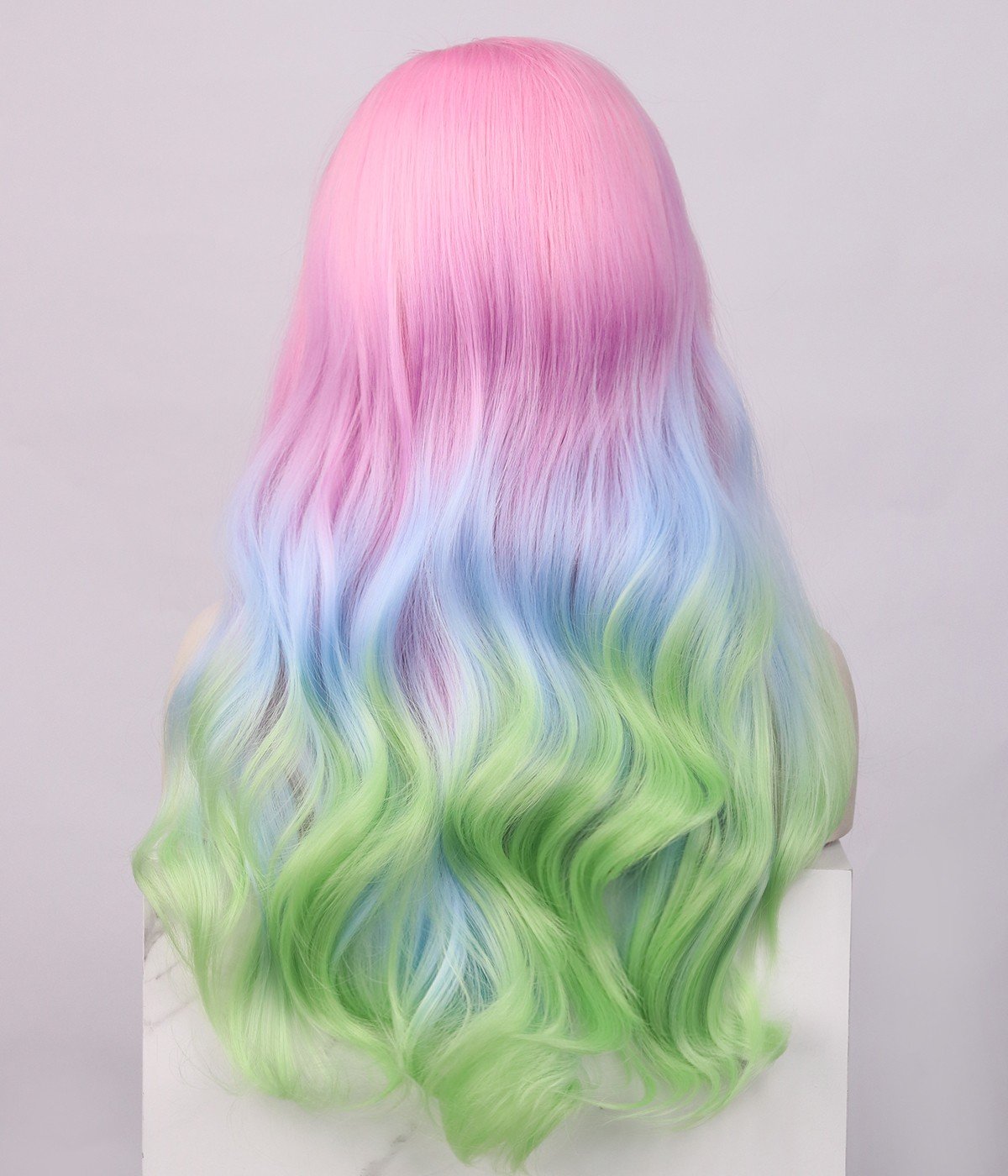 Pink and green clearance wig