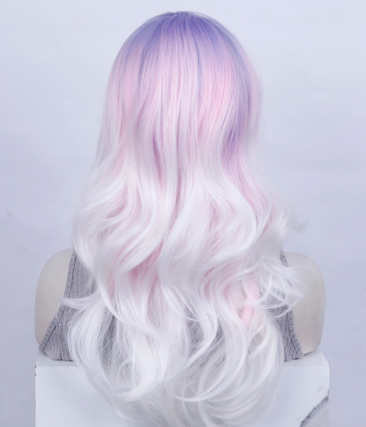 Pastel Prism Patel Ombre Long Wavy Synthetic Lace Front Wig 42 OFF