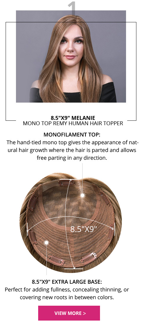Melanie straight human hair topper