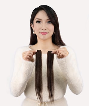 Instant Clip In Human Hair No Track Cover-Up Hair Patch | Two Pieces