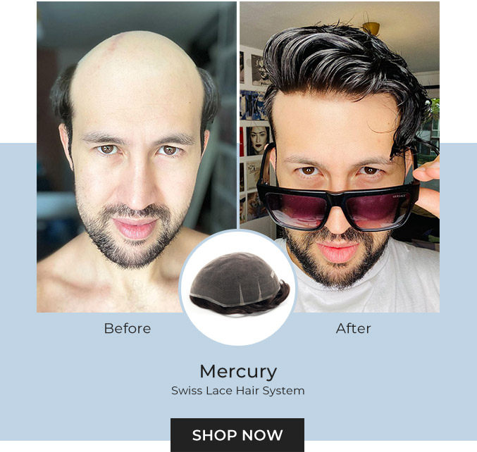 Mercury-- Swiss Lace Hair Replacement System For Men Most Breathable | For Summer