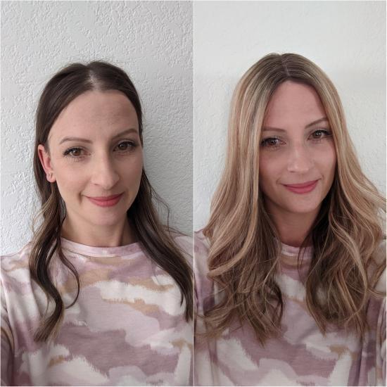 7"x8" Courtney | Mono Part | Middle Part Remy Human Hair Topper