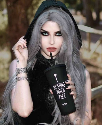 Star | Cool Silver Long Wavy Synthetic Lace Front Wig